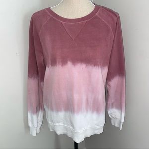 Messy Bun Just Chillin pink dip dye ombre sweatshirt junior size XL